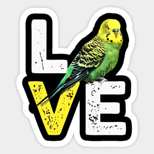 Yellow Budgie Love funny Sticker